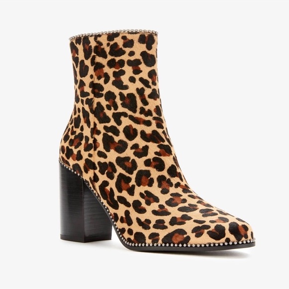 Coach Drea Brown and Black Ankle Booties with Leopard Print Size 6.5 - Picture 3 of 15